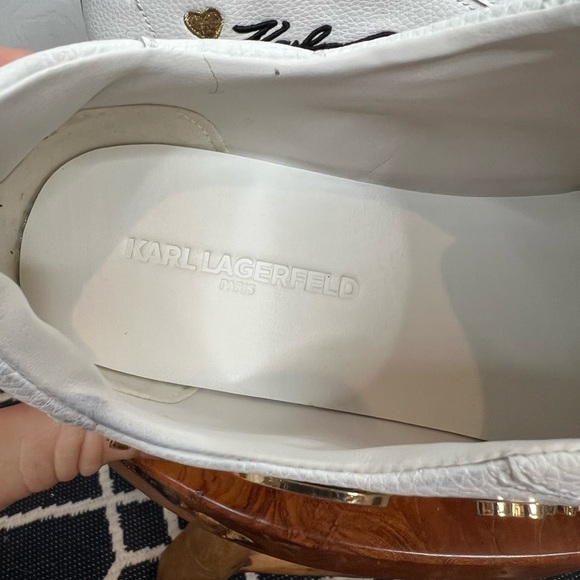 Karl Lagerfeld Women's Cate Pins White Sneakers Size 8.5 Needs Laces - Picture 5 of 11